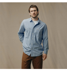 Filson Chambray CPO Shirt Light Indigo Chambray front
