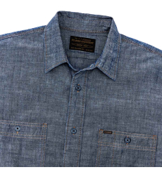 Filson Chambray CPO Shirt Rinsed Indigo Chambray front