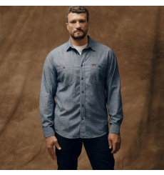 Filson Chambray CPO Shirt Rinsed Indigo Chambray front