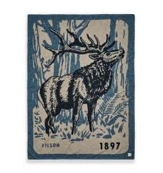 Filson Cotton Blanket Blue/Elk Woods front