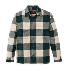 Filson Wool Jac-Shirt Pine/Beige Check front