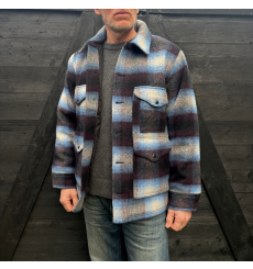 Filson Knitted Wool Cruiser Blue/Black Plaid front