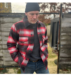 Filson Knitted Wool Cruiser Red/Black Plaid front