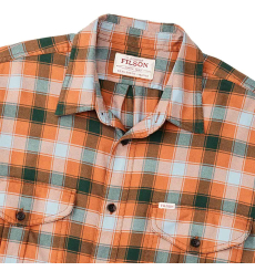 Filson Lightweight Alaskan Guide Shirt Clay/Blue/Multi Plaid front