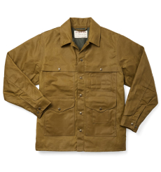 Filson Lined Tin Cloth Cruiser Jacket Dark Tan front