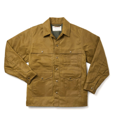 Filson Lined Tin Cloth Cruiser Jacket Dark Tan front