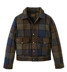 Filson Mackinaw Wool Work Jacket Jacket Blue/Brown/Gray Plaid front