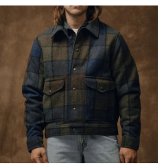 Filson Mackinaw Wool Work Jacket Jacket Blue/Brown/Gray Plaid front
