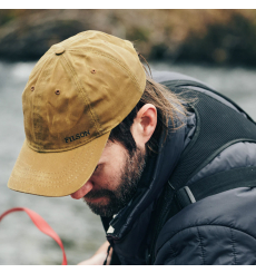 Filson Oil Tin Low-Profile Cap Dark Tan left