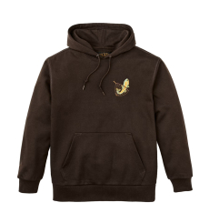 Filson Prospector Embroidered Hoodie Dark Brown/Fishing front