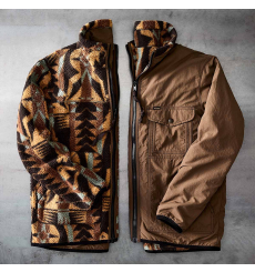 Filson Reversible Pile Fleece Jacket Brown/Night Camp front