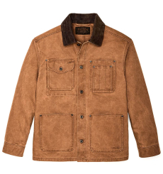 Filson Rustic Canvas Barn Coat Whiskey front