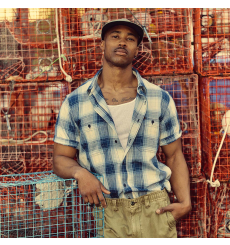 Filson Short Sleeve Chambray Shirt Indigo Plaid front