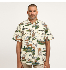 Filson Short Sleeve Lightweight Alaskan Guide Shirt White/Deer front
