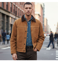 Filson Suede Short Cruiser Saddle Brown front