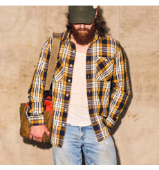 Filson The Rangeland Flannel Shirt Yellow/Faded Black Plaid front
