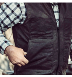 Filson Tin Cloth Insulated Work Vest Black front