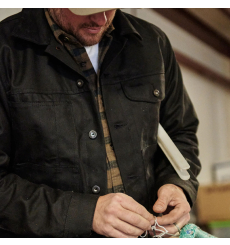 Filson Tin Cloth Short Lined Cruiser Jacket Black front