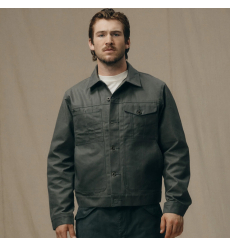 Filson Tin Cloth Short Lined Cruiser Jacket Castor Gray front