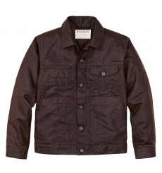 Filson Tin Cloth Short Lined Cruiser Jacket Dark Brown front