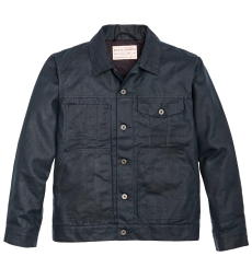 Filson Tin Cloth Short Lined Cruiser Jacket Service Blue front