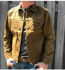 Filson Tin Cloth Short Lined Cruiser Jacket Dark Tan front