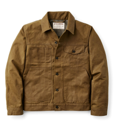 Filson Tin Cloth Short Lined Cruiser Jacket Dark Tan front