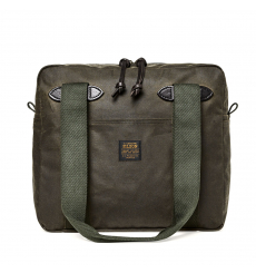 Filson Tin Cloth Tote Bag With Zipper Otter Green front