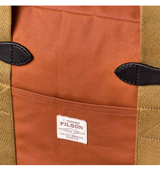 Filson Tin Cloth Tote Bag With Zipper Rust front