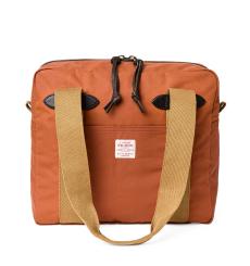 Filson Tin Cloth Tote Bag With Zipper Rust front