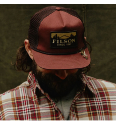 Filson Trucker Mesh Cap Redwood/Scenic front