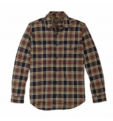 Filson Vintage Flannel Work Shirt Navy Ivory Red front