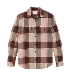Filson Vintage Flannel Work Shirt Tan/Orange/Multi Plaid front