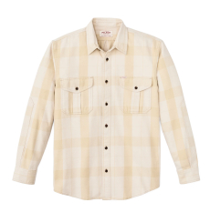 Filson Vintage Wash Alaskan Guide Shirt Light Gray/Khaki Plaid front