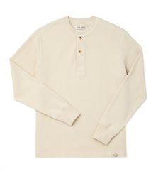 Waffle Knit Henley Sand front
