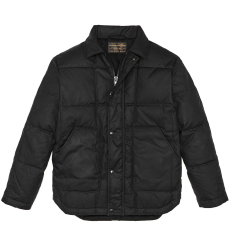 Filson Waxed Down Barn Coat Black Onyx front