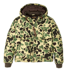 Filson Waxed Down Jacket Tundra Shrub Camo front