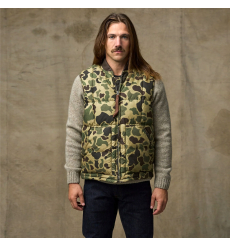 Filson Waxed Down Vest Tundra Shrub Camo front