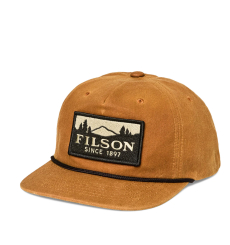 Filson Waxed Trucker Cap Gold Brown/Scenic front