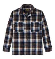 Filson Wool Jac-Shirt Brown/Light Blue Multi Plaid front