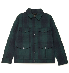 Filson Wool Journeyman Jacket Blue/Green Check Crafted from a warm, durable wool blend