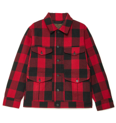 Filson Wool Journeyman Jacket Red/Black Buffalo Crafted from a warm, durable wool blend