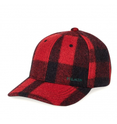 Filson Wool Logger Cap Red/Black Heritage Plaid front