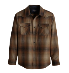 Pendleton Canyon Shirt Olive/Brown Ombre