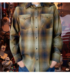 Pendleton Canyon Shirt Olive/Brown Ombre