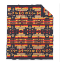 Pendleton Chief Joseph Jacquard Blanket Robe Indigo front Size: 163x203 cm