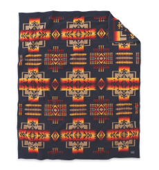 Pendleton Chief Joseph Jacquard Blanket Robe Indigo front Size: 163x203 cm