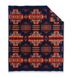 Pendleton Chief Joseph Jacquard Blanket Robe Indigo front Size: 163x203 cm