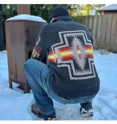 Pendleton Harding Zip Lambswool Cardigan Oxford - Frontside