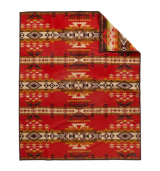 Pendleton Jacquard Unnapped Blanket Robe Highland Peak Red